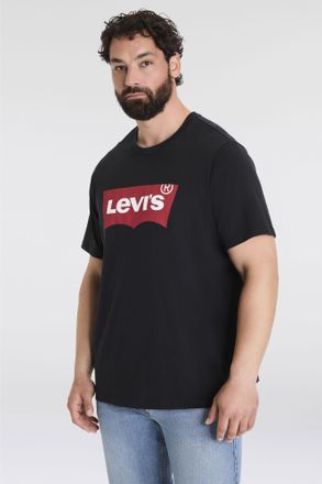 Levi's Plus T-Shirt LEVIS PLUS LE B&T BIG GRAPHIC TEE, Herren, Gr. 4XL (72/74), schwarz (mineral schwarz), Jersey, Obermaterial: 100% Baumwolle, normal h&uuml;ftbedeck