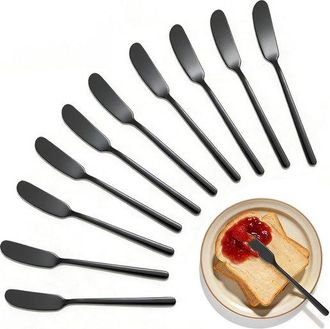 OEM Cuchillo Para Mantequilla, Cuchillo De Desayuno Acero Inoxidable Mermelada, 10 Piezas, 16,5 X 2 Cm, F&aacute;cil Limpiar, Duradero, Resistente Oxidaci&oacute;n
