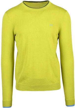 Sun 68 Olive Green Crew Neck Cotton Sweater