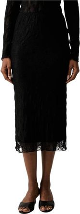 Twinset Falda midi de encaje - Skirts - Mujer - Negro - XS
