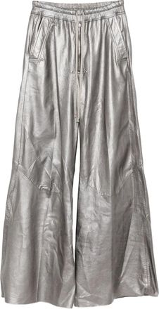 Rick Owens Ibam wide bela pants - men - Lamb Skin/Cotton - 48 - Grey