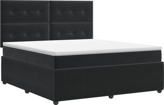 vidaXL Cama Box Spring Con Colch&oacute;n Negro 140 X 190 Cm Terciopelo Vidaxl