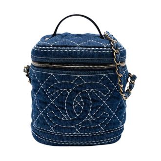 Chanel Pre-owned Quilted Vanity Case - Dames - Pre-owned - Blauw - Maat: ONE Size