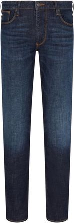 Emporio Armani J06 Slim-fit Washed Denim Jeans - Heren - Slim Fit Jeans - Blauw - W34 - Denim - Jeans