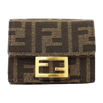 Fendi Brown Canvas Wallet (Tri-Fold) (Pre-Owned)