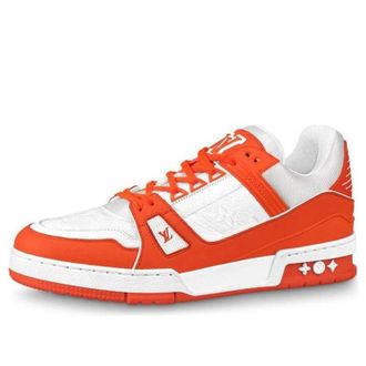 Louis Vuitton Trainer Sneakers White Orange 1A811N