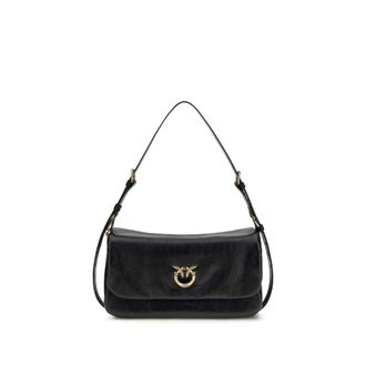 Pinko Black Calf Leather Bos Taurus Shoulder Womens Bag