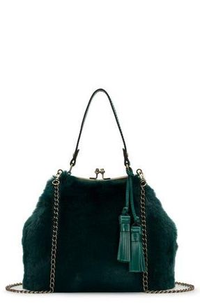 Patricia Nash Laureana Faux Fur Frame Top Shoulder Bag in Spruce at Nordstrom Rack