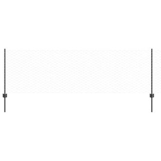 Berkfield Home Fence Posts 11 pcs U-Channel Grey 80 cm Steel, Hexagon Fence Grey