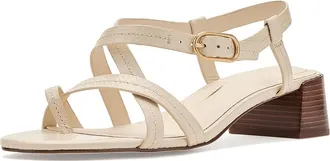 Cole Haan Dillon Block Heel Thong Sandals Womens Dress Sandals Vanilla Snake Print Leather : 10.5 B - Medium