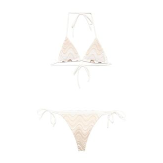 MC2 Saint Barth Bikinis, female, Beige, Size: M Chevron Triangle Bikini
