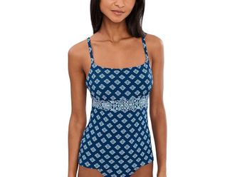 Tommy Bahama Noble Pineapple Reversible Tankini Womens Swimwear Indigo Tide Rev : LG (US 12-14), Nylon/Spandex