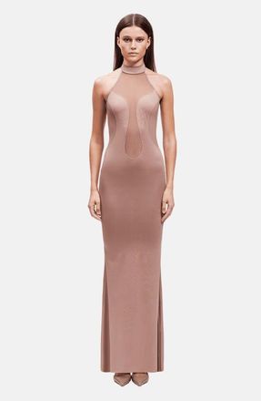 OW Collection SELIA Maxi Dress in Beige at Nordstrom, Size X-Small