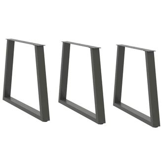 Berkfield Home Dining Table Legs V-Shape 3 pcs Anthracite 70x(72-73.3) cm Steel in Black