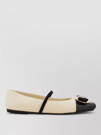 Ferragamo vara plate ballerinas two tone buckle