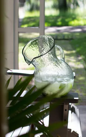 Kalalou Large Glass Tilted Pitcher