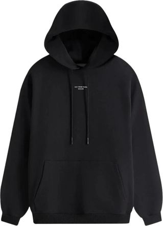 Dr&ocirc;le de Monsieur Zwarte hoodie met klassiek zaklogo - Heren - Hoodies - Zwart - XS - Katoen - Hoodies & sweatvesten