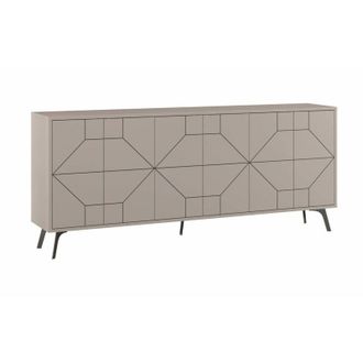 Dmora Dmora - Aparador Dlabrocc, Buf&eacute; De Sal&oacute;n, Aparador De Sal&oacute;n, Despensa De Cocina, 184x35h77 Cm, Cemento