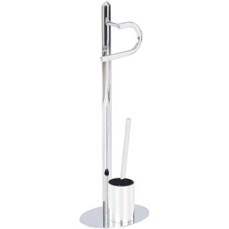 Beliani Beliani - Soporte De Papel Higi&eacute;nico De Metal Plateado Recubrimiento En Polvo Portarrollos Escobillero Accesorio De Ba&ntilde;o Moderno Sarto