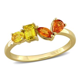 Mimi & Max Multi-Gem Four Stone Ring Sterling Silver