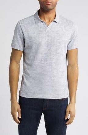 Robert Barakett Martel Slim Fit Herringbone Jacquard Johnny Collar Polo in Grey at Nordstrom Rack, Size X-Large
