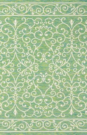 Jonathan Y Designs Charleston Vintage Filigree Textured Weave Indoor/Outdoor Area Rug in Green/ivory at Nordstrom, Size 5Ft 0In X 8Ft 0In