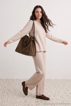 Trendyol Modest Dames Beige Effen Lang, Regular fit Modest Tweedelig Set