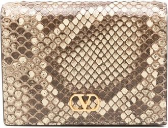 Valentino Garavani Portafoglio con effetto serpente - Toni neutri
