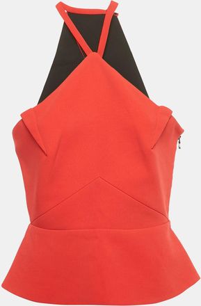 Roland Mouret Red Stretch Crepe Strappy Top