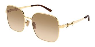 Gucci GG2053S Asian Fit 004 Womens Sunglasses Gold Size 58