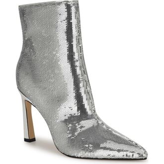 Nine West Baey Pointed Toe Bootie in Silver at Nordstrom Rack, Size 7.5