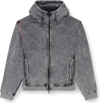 Diesel Stijlvolle hoodies voor mannen - Heren - Vesten met rits - Grijs - M - Katoen - Hoodies & sweatvesten