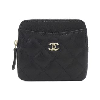 Chanel Black Grained Calfskin Coin Purse/Coin Case (Pre-Owned)