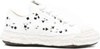 Miharayasuhiro Peterson 23 Original Sole Embellished Canvas Low-Top Sneakers - Heren - Sneakers - Wit - 45 EU - Schoenen