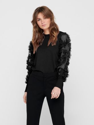 Jacqueline de Yong Sweatshirt JDY JDY L/S SWEAT JRS NOOS, Damen, Gr. XS, schwarz, Sweatware, Obermaterial: 65% Polyester, 35% Baumwolle, unifarben, regular fit normal, R