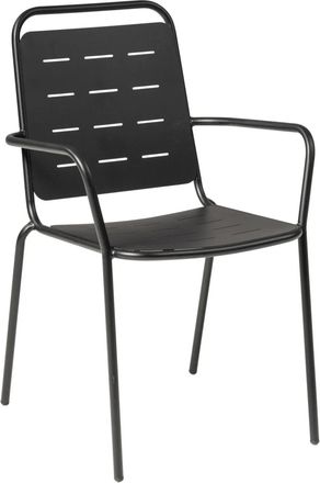 LLR Collection Hochwertiger Gartenstuhl Shogun mit Armlehnen, Schwarz