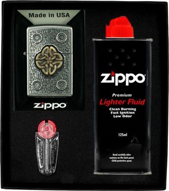 OEM Juego De Encendedores Zippo Celtic Knott Set De Regalo N.&deg; 1