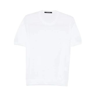 Tagliatore Round-neck Knitwear, male, White, Size: 2XL Josh T-shirt