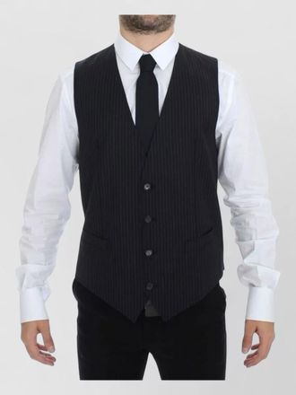 Dolce & Gabbana wool pinstripe v-neck dress vest