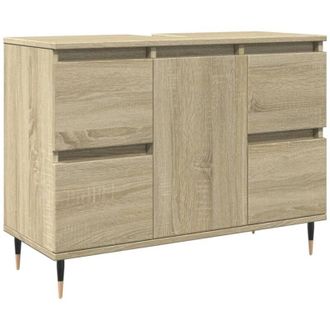 vidaXL Mueble De Ba&ntilde;o Madera De Ingenier&iacute;a Roble Sonoma 80x33x60 Cm Vidaxl