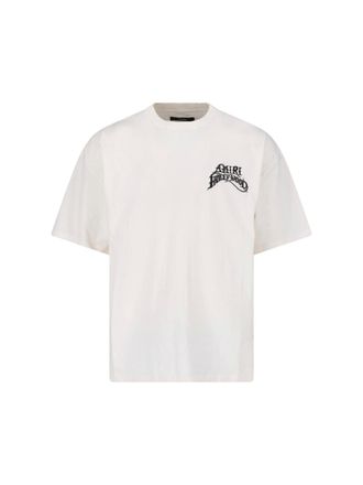 Amiri Boxy-Fit Off-White T-Shirt with Graphic Logos