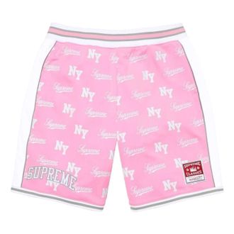 SUPREME x Mitchell & Ness SS26 Monogram Basketball Short Pink SUP-SS26-221-PNK