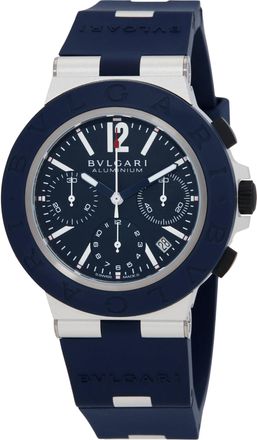 Bulgari Aluminium Chronograph Automatic Blue Dial Mens Watch 104234