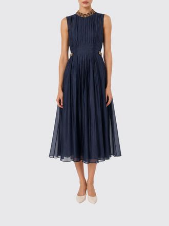 Max Mara S Max Mara Abito da cerimonia midi in misto seta plissettato con spalle scoperte