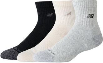 New Balance Unisex Active Premium QTR 3 Pack en Negro/Blanco, Algod&oacute;n, Talla XL