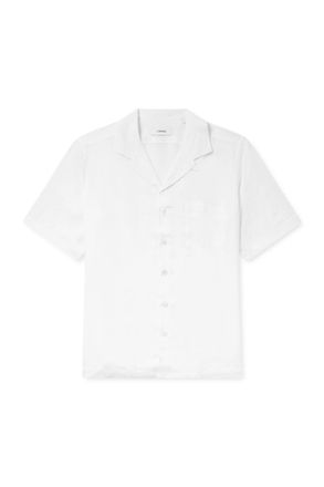 Lardini Convertible-Collar Linen Shirt