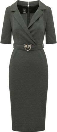 Pinko Arnebia Abito Punto - Dames - Casual kleedjes - Grijs - 2XL - Polyester - Kleedjes