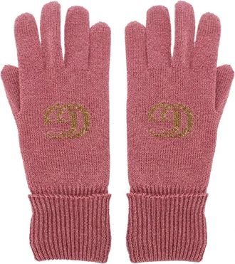 Gucci GG Monogram Lurex Handschoenen - Dames - Handschoenen - Roze - M - Kasjmier - Accessoires