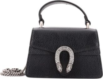 Gucci Borsa a tracolla Dionysus mini in pelle con cristalli - Nero