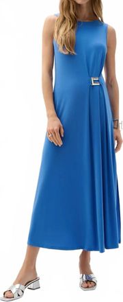 Joseph Ribkoff Trapeze Dress With Buckle Detail In Harbor Blue
